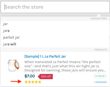 Products Reviews in Searchanise widgets on BigCommerce