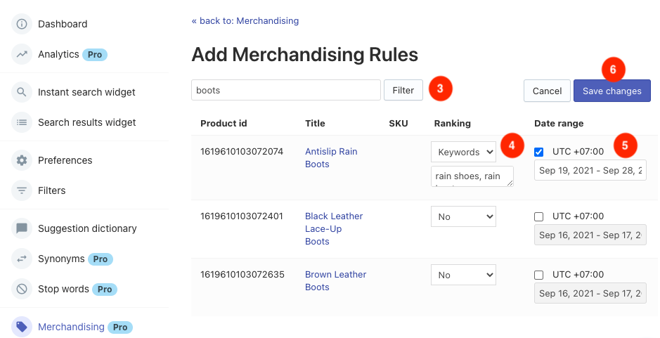 collision Pleated Tame Product Merchandising in Wix stores | Searchanise Documentation