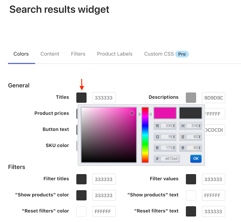 Changing Widgets' Colors on Wix