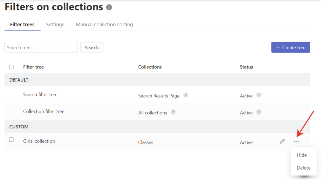 Setting up Filter trees Searchanise Documentation
