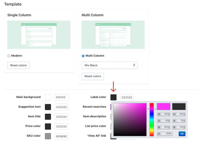 Changing Widgets' Colors on Wix