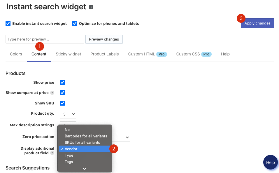 How to show product brands in Instant Search Widget