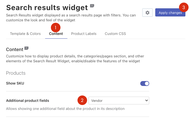 How to show product brands in Search Results Widget