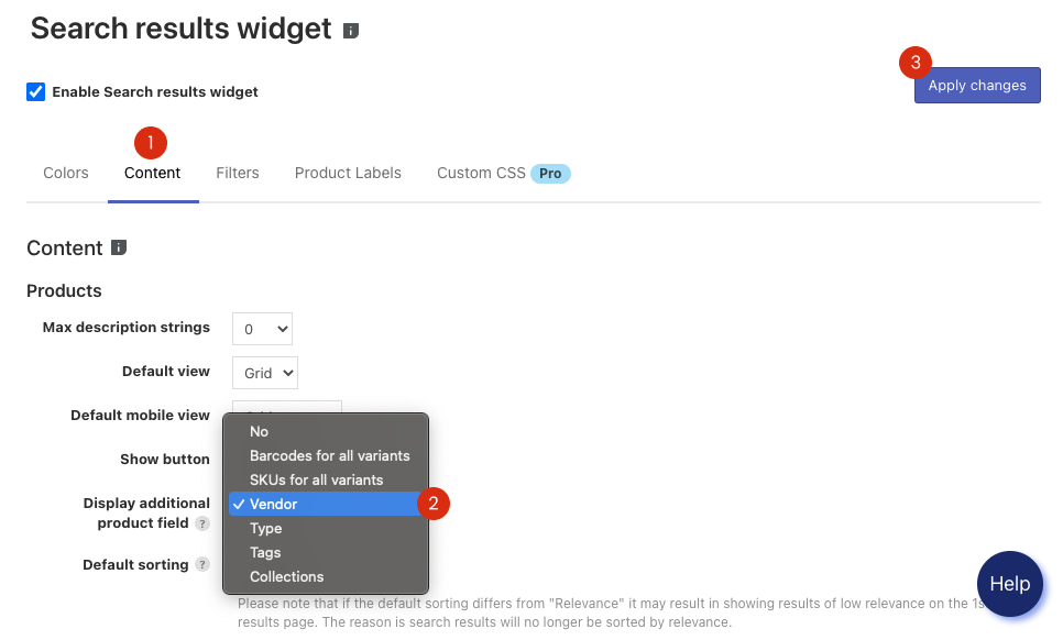 How to show product brands in Search Results Widget