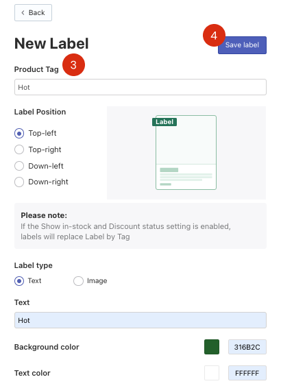 Setting up Product Labels in Search Results Widget on Shopify