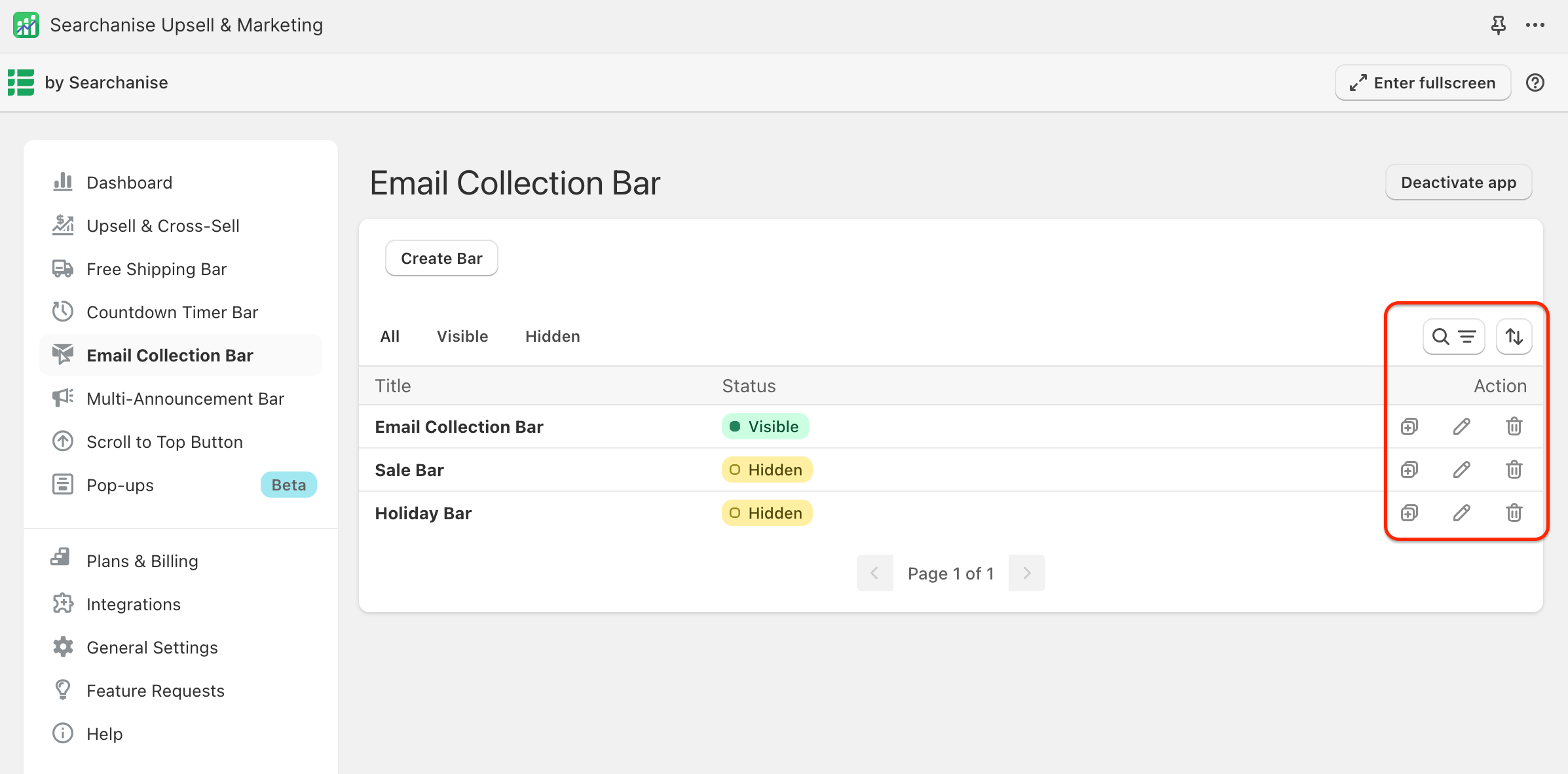 Email Collection Bar: Set-up