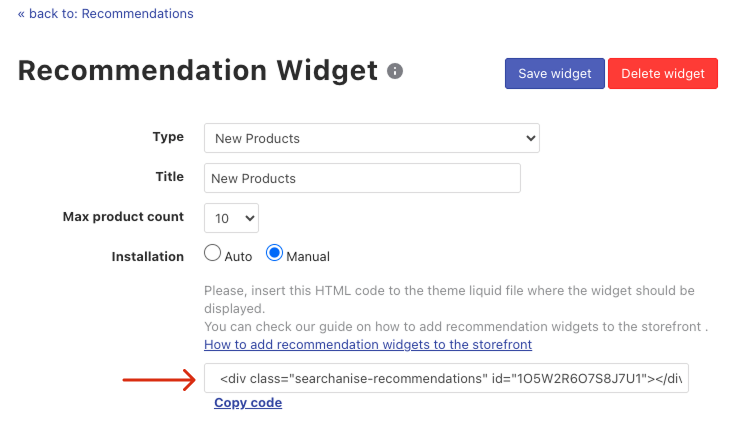 Adding Recommendation widgets to theme files manually