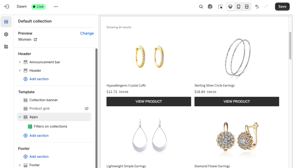 Setting up Filters on Collections through embedding HTML into Online Store 2.0 themes