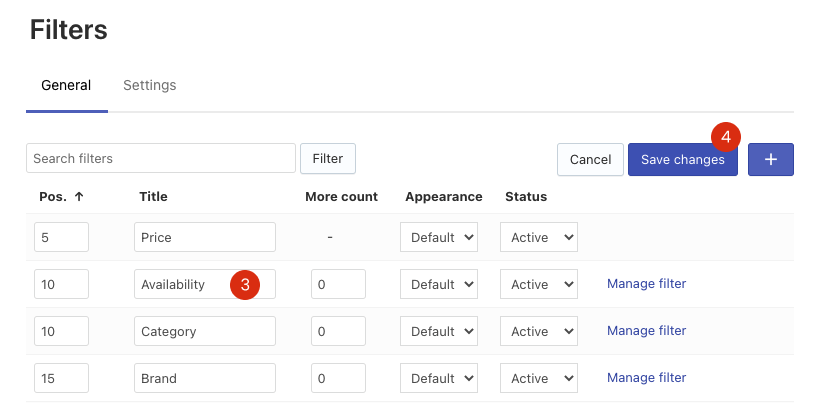 Adjusting Filters on BigCommerce