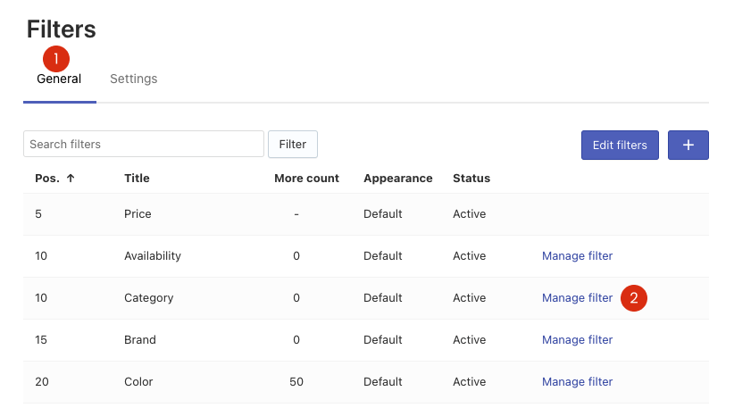 Adjusting Filters on BigCommerce