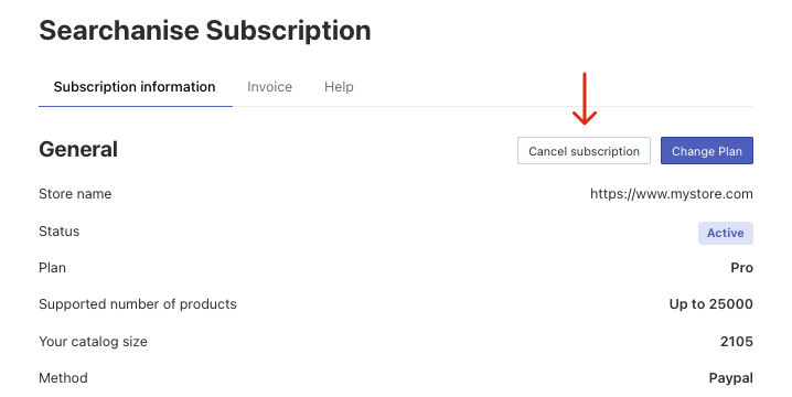How to cancel the subscription and delete Searchanise from Magento 2