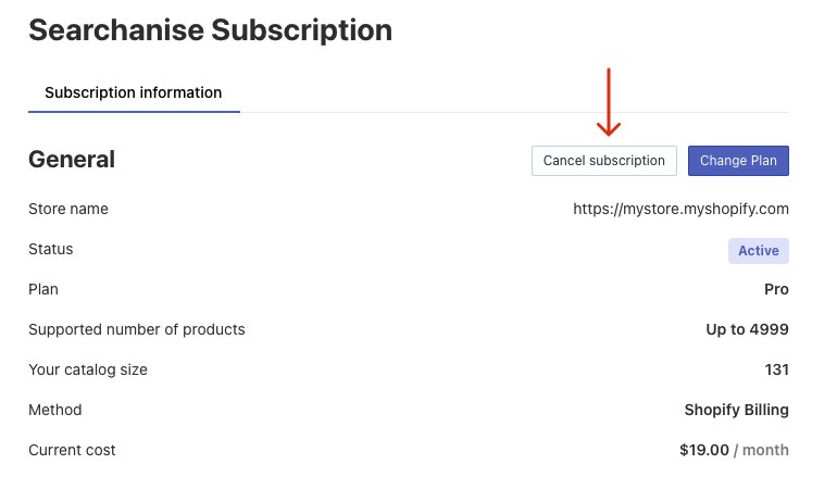 How to cancel the subscription and delete Smart Search & Filter from Shopify
