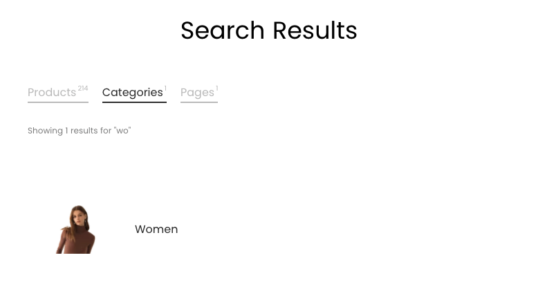 How to hide the categories section from Search Results Widget