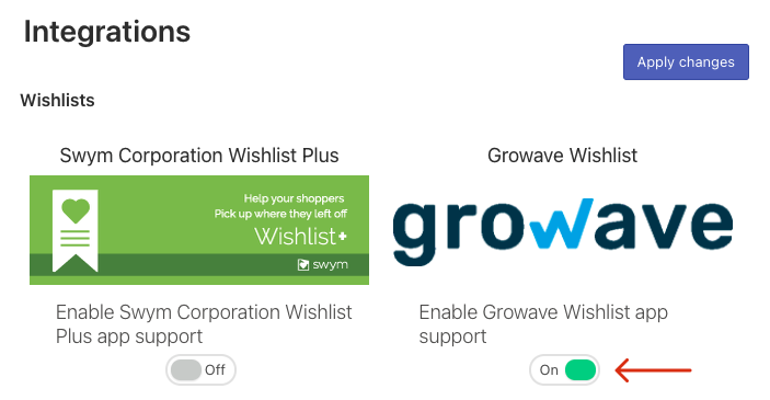 Growave Wishlist Integration