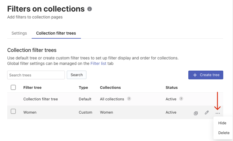 Setting up Filter trees