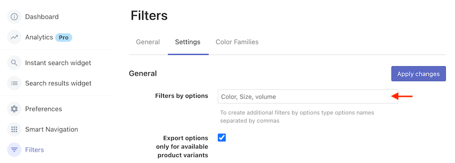Creating Filters on BigCommerce