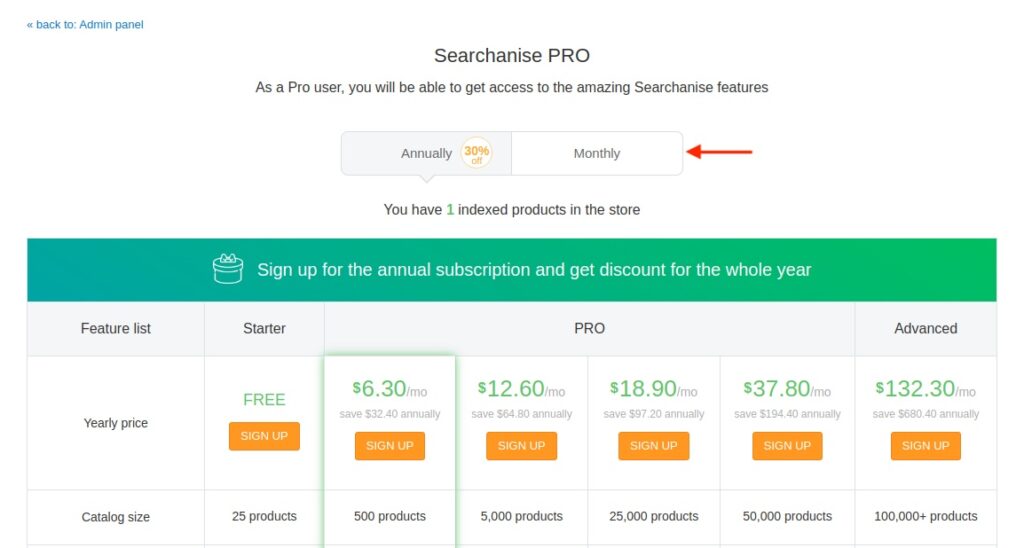 How to purchase Searchanise subscription for CS-Cart