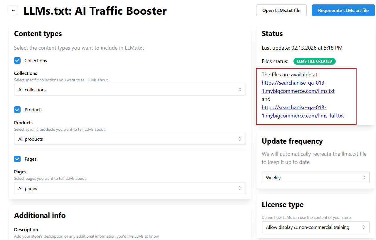 How to generate llms.txt files for BigCommerce stores
