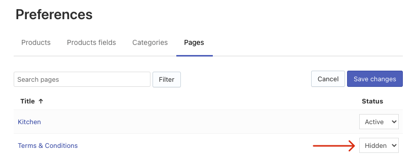 How to hide pages from search