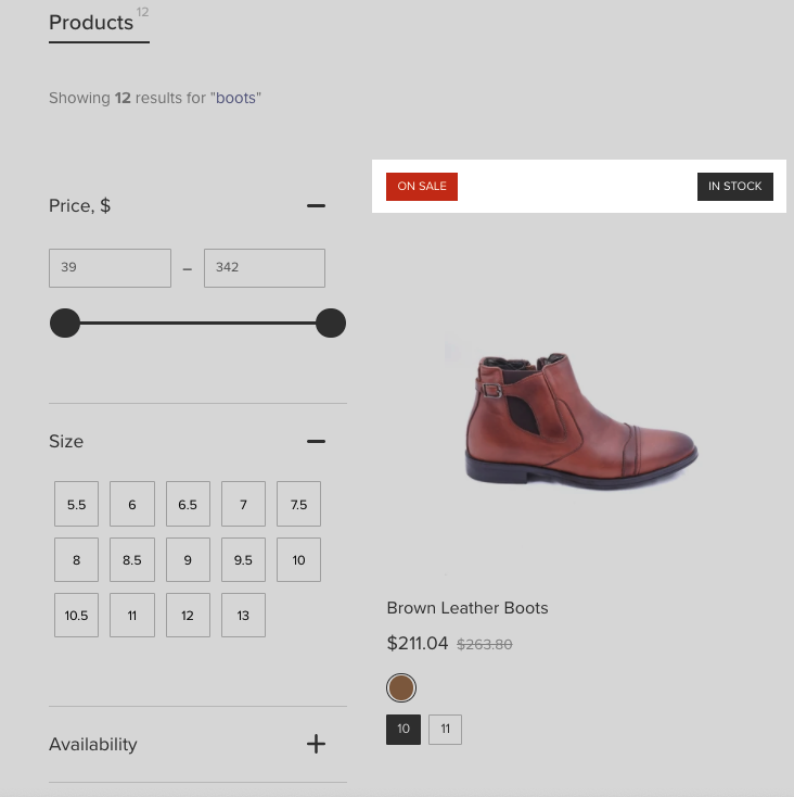 Setting up Product Labels in Search Results Widget