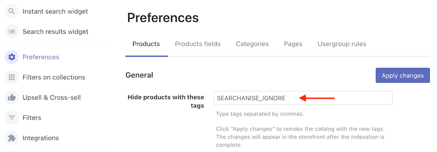 How to hide products from search on Shopify