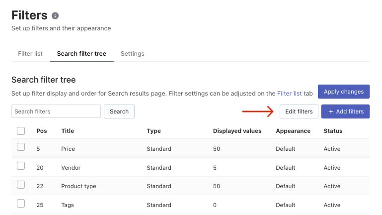 Sorting of Filters on Shopify