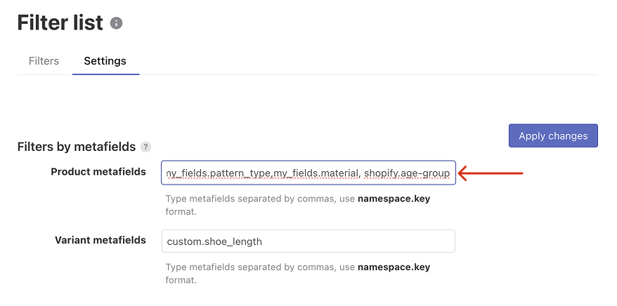 Setting up filters based on variant options, tag prefixes, and metafields on Shopify