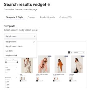 Customizing the appearance of Searchanise widgets