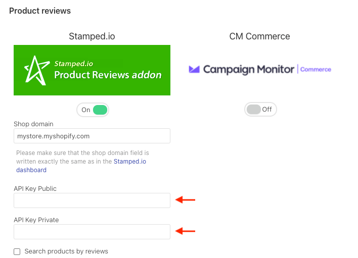 Product Reviews in app's widgets on Shopify