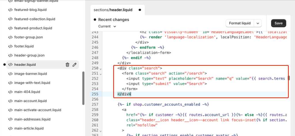 How to add a search box to Shopify themes