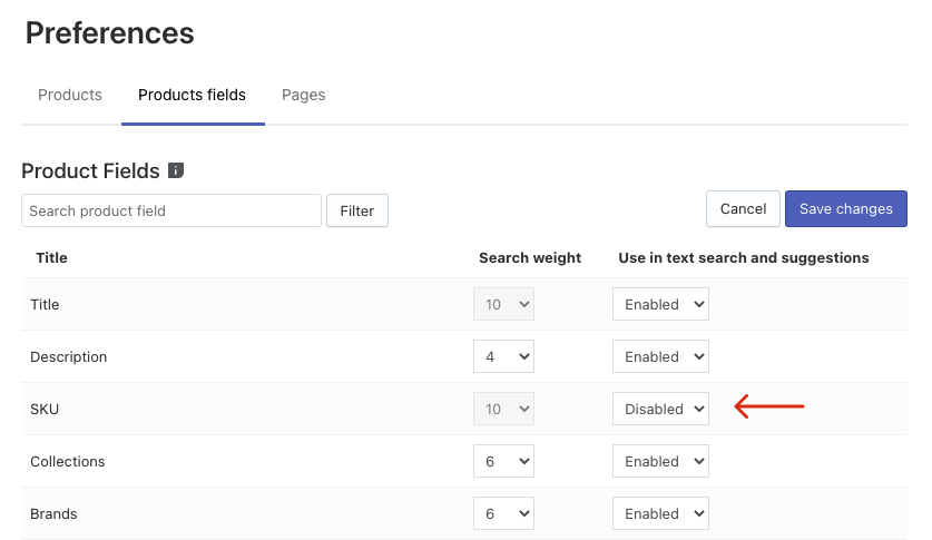 Adjusting Product Fields for search on Wix